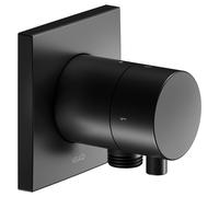 KEUCO IXMO Vanne d'inversion à encastrer 2 consommateurs, raccord de flexible avec poignée Comfort, avec arrêt, rosace carrée, 59557371102, Couleur: Noir Mat