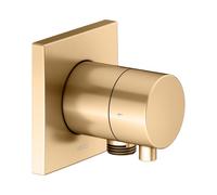 KEUCO IXMO Vanne d'inversion à encastrer 2 consommateurs, raccord de flexible avec poignée Comfort, avec arrêt, rosace carrée, 59557251102, Couleur: Laiton brossé