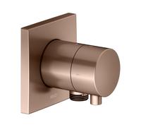 KEUCO IXMO Vanne d'inversion à encastrer 2 consommateurs, raccord de flexible avec poignée Comfort, avec arrêt, rosace carrée, 59557291102, Couleur: rouge or brossÃ©