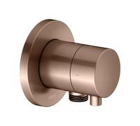 KEUCO IXMO Vanne d'inversion à encastrer 2 consommateurs, raccord de flexible avec poignée Comfort, avec arrêt, rosace ronde, 59557291101, Couleur: rouge or brossÃ©