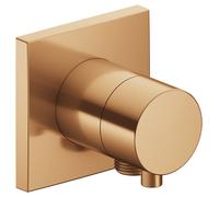 KEUCO IXMO Vanne d'inversion à encastrer 2 consommateurs, raccord de flexible avec poignée Comfort, avec arrêt, rosace carrée, 59557031102, Couleur: bronze brossé