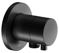 KEUCO IXMO Vanne d'inversion à encastrer 2 consommateurs, raccord de flexible avec poignée Comfort, sans arrêt, rosace ronde, 59556371101, Couleur: Noir Mat