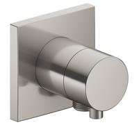 KEUCO IXMO Vanne d'inversion à encastrer 2 consommateurs, raccord de flexible avec poignée Comfort, sans arrêt, rosace carrée, 59556051102, Couleur: nickel brossé