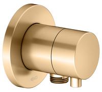 KEUCO IXMO Vanne d'inversion à encastrer 2 consommateurs, raccord de flexible avec poignée Comfort, sans arrêt, rosace ronde, 59556251101, Couleur: Laiton brossé