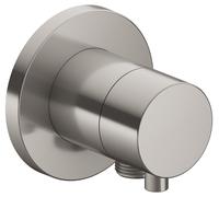 KEUCO IXMO Vanne d'inversion à encastrer 2 consommateurs, raccord de flexible avec poignée Comfort, sans arrêt, rosace ronde, 59556051101, Couleur: nickel brossé