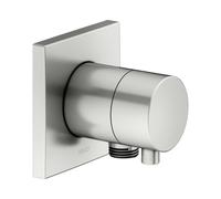 KEUCO IXMO Vanne d'inversion à encastrer 2 consommateurs, raccord de flexible avec poignée Comfort, sans arrêt, rosace carrée, 59556061102, Couleur: acier inoxydable