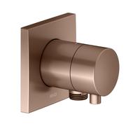 KEUCO IXMO Vanne d'inversion à encastrer 2 consommateurs, raccord de flexible avec poignée Comfort, sans arrêt, rosace carrée, 59556291102, Couleur: rouge or brossÃ©