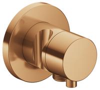 KEUCO IXMO Vanne d'inversion à encastrer 2 consommateurs, raccord de flexible, poignée Comfort et support de douche, avec arrêt, rosace ronde, 59557031201, Couleur: bronze brossé