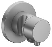 KEUCO IXMO Vanne d'inversion à encastrer 2 consommateurs, raccord de flexible, poignée Comfort et support de douche, sans arrêt, rosace ronde, 59556171201, Couleur: finition aluminium