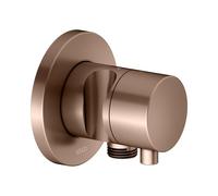 KEUCO IXMO Vanne d'inversion à encastrer 2 consommateurs, raccord de flexible, poignée Comfort et support de douche, sans arrêt, rosace ronde, 59556291201, Couleur: rouge or brossÃ©