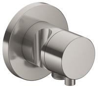 KEUCO IXMO Vanne d'inversion à encastrer 2 consommateurs, raccord de flexible, poignée Comfort et support de douche, sans arrêt, rosace ronde, 59556051201, Couleur: nickel brossé