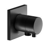 KEUCO IXMO Vanne d'inversion à encastrer 3 consommateurs, raccord de flexible avec poignée Comfort, sans arrêt, rosace carrée, 59548371102, Couleur: Noir Mat