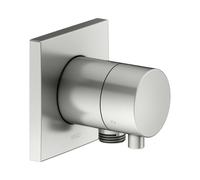KEUCO IXMO Vanne d'inversion à encastrer 3 consommateurs, raccord de flexible avec poignée Comfort, sans arrêt, rosace carrée, 59548061102, Couleur: acier inoxydable