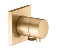 KEUCO IXMO Vanne d'inversion à encastrer 3 consommateurs, raccord de flexible, poignée Comfort, avec arrêt, rosace carrée, 59549251102, Couleur: Laiton brossé