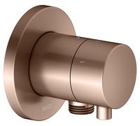 KEUCO IXMO Vanne d'inversion à encastrer 3 consommateurs, raccord de flexible, poignée Comfort, avec arrêt, rosace ronde, 59549291101, Couleur: rouge or brossé