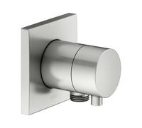 KEUCO IXMO Vanne d'inversion à encastrer 3 consommateurs, raccord de flexible, poignée Comfort, avec arrêt, rosace carrée, 59549061102, Couleur: acier inoxydable