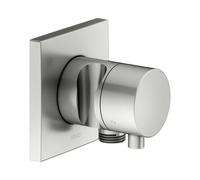 KEUCO IXMO Vanne d'inversion à encastrer 3 consommateurs, raccord de flexible, poignée Comfort et support de douche, sans arrêt, rosace carrée, 59548061202, Couleur: acier inoxydable