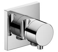 KEUCO IXMO Vanne d'inversion à encastrer 3 consommateurs, raccord de flexible, poignée Comfort et support de douche, avec arrêt, rosace carrée, 59549011202, Couleur: Chromé