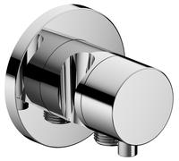 KEUCO IXMO Vanne d'inversion à encastrer 3 consommateurs, raccord de flexible, poignée Comfort et support de douche, avec arrêt, rosace ronde, 59549011201, Couleur: Chromé