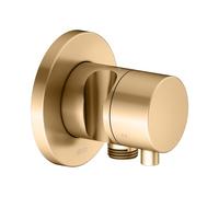 KEUCO IXMO Vanne d'inversion à encastrer 3 consommateurs, raccord de flexible, poignée Comfort et support de douche, sans arrêt, rosace ronde, 59548251201, Couleur: Laiton brossé