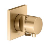 KEUCO IXMO Vanne d'inversion à encastrer 3 consommateurs, raccord de flexible, poignée Comfort et support de douche, avec arrêt, rosace carrée, 59549251202, Couleur: Laiton brossé