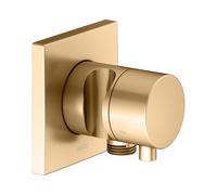 KEUCO IXMO Vanne d'inversion à encastrer 3 consommateurs, raccord de flexible, poignée Comfort et support de douche, sans arrêt, rosace carrée, 59548251202, Couleur: Laiton brossé