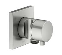 KEUCO IXMO Vanne d'inversion à encastrer 3 consommateurs, raccord de flexible, poignée Comfort et support de douche, avec arrêt, rosace carrée, 59549061202, Couleur: acier inoxydable