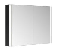 Armoire de toilette KEUCO Somaris avec éclairage 14503372101 100 x 71 x 12,7 cm, noir mat, 2 portes, montage mural, miroir chauffant