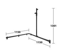 Keuco Keuco AXESS Barre de douche noire, 1150/1150mm, avec barre de douche, version droite Quantité:1
