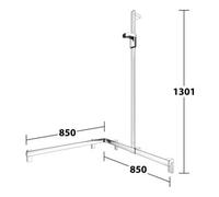 Keuco Keuco AXESS vc Barre de douche, 850/850mm, avec barre de douche, version droite Quantité:1