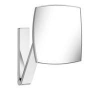 KEUCO Miroir de beauté iLook_move angulaire sans éclairage montage mural Chrome noir brossé
