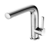 KEUCO EDITION 400 Mitigeur monocommandé pour lavabo 150, orientable, avec garniture d'écoulement, 51505130000, Couleur: Chrome noir brossé