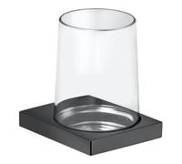 Keuco Keuco Porte-verre Edition 11 en verre véritable + support, chrome mat noir Quantité:1