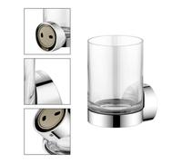 KEUCO REVA porte-verre, verre en cristal véritable, 12850019000, Couleur: Chromé