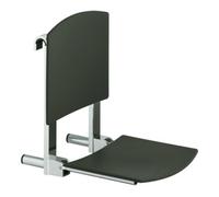 KEUCO Siège douche suspendu PLAN Care – jusqu'à 110 kg, dossier – Aluminium argent anodisé/gris noir