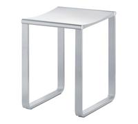 KEUCO PLAN Care tabouret, jusqu'à 100 kg, plastique Assise, 14982170038, Couleur: Aluminium anodisé argent / gris clair