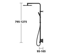 Keuco Keuco Thermostat mitiguer douche Plan blue apparent, avec pomme de tête, noir mat Quantité:1