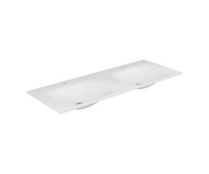 Keuco Keuco Varicor lavabo double Edition 11 arctique blanc mat, 280x53,5 cm, avec 2x1 trou robinet et trop-plein Quantité:1