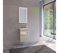 Keuco Meuble sous-vasque Stageline 32822180102 décor cachemire, verre cachemire clair, 46x62,5x38cm, avec électricité, droite