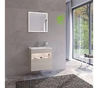 KEUCO STAGELINE Meuble sous-lavabo, 1 tiroir frontal, 650x625x490mm, avec éclairage LED, 32852180100, Corps/Avant: Cachemire Dekor matt / Cachemire Glas