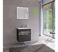 Keuco Meuble sous-vasque Stageline 32852970100 65 x 62,5 x 49 cm, décor vulcanite, verre vulcanite dépoli, avec électricité