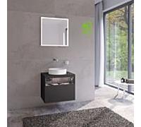 Keuco Meuble sous-vasque Stageline 32853970100 65 x 55 x 49 cm, décor vulcanite, verre vulcanite dépoli, avec électricité