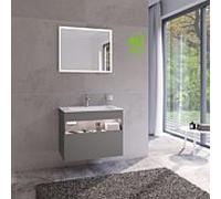 Keuco meuble sous-vasque Stageline 32862290100 80 x 62,5 x 49 cm, Inox laqué mat satiné, Inox verre satiné, avec électricité