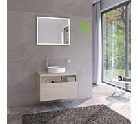 Keuco Meuble sous-vasque Stageline 32864180000 80 x 55 x 49 cm, décor cachemire, verre clair cachemire, sans électronique, avec trou pour robinet