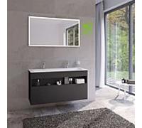 Keuco Meuble sous-vasque Stageline 32882970000 120 x 62,5 x 49 cm, décor vulcanite, verre vulcanite dépoli, sans électricité