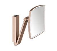 KEUCO iLook_move Miroir de soins de beauté, éclairé, angulaire, avec interrupteur à bascule, 1 couleur de la lumière, 17613299004, Couleur: rouge or brossÃ©