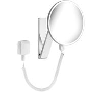 KEUCO iLook_move Miroir cosmétique, éclairé, rond, chromé, avec cordon spiralé et interrupteur sur câble, 17612019001