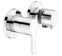 KEUCO PLAN blue Set mitigeur monocommandé à encastrer 2 voies avec raccord de flexible et support de douche, 53951011221, Couleur: Chromé