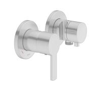 KEUCO PLAN blue Set mitigeur monocommandé à encastrer 2 voies avec raccord de flexible et support de douche, 53951171221, Couleur: finition aluminium