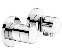 KEUCO PLAN blue Set robinetterie thermostatique à encastrer 2 voies avec raccord de flexible et support de douche, 53953011221, Couleur: Chromé
